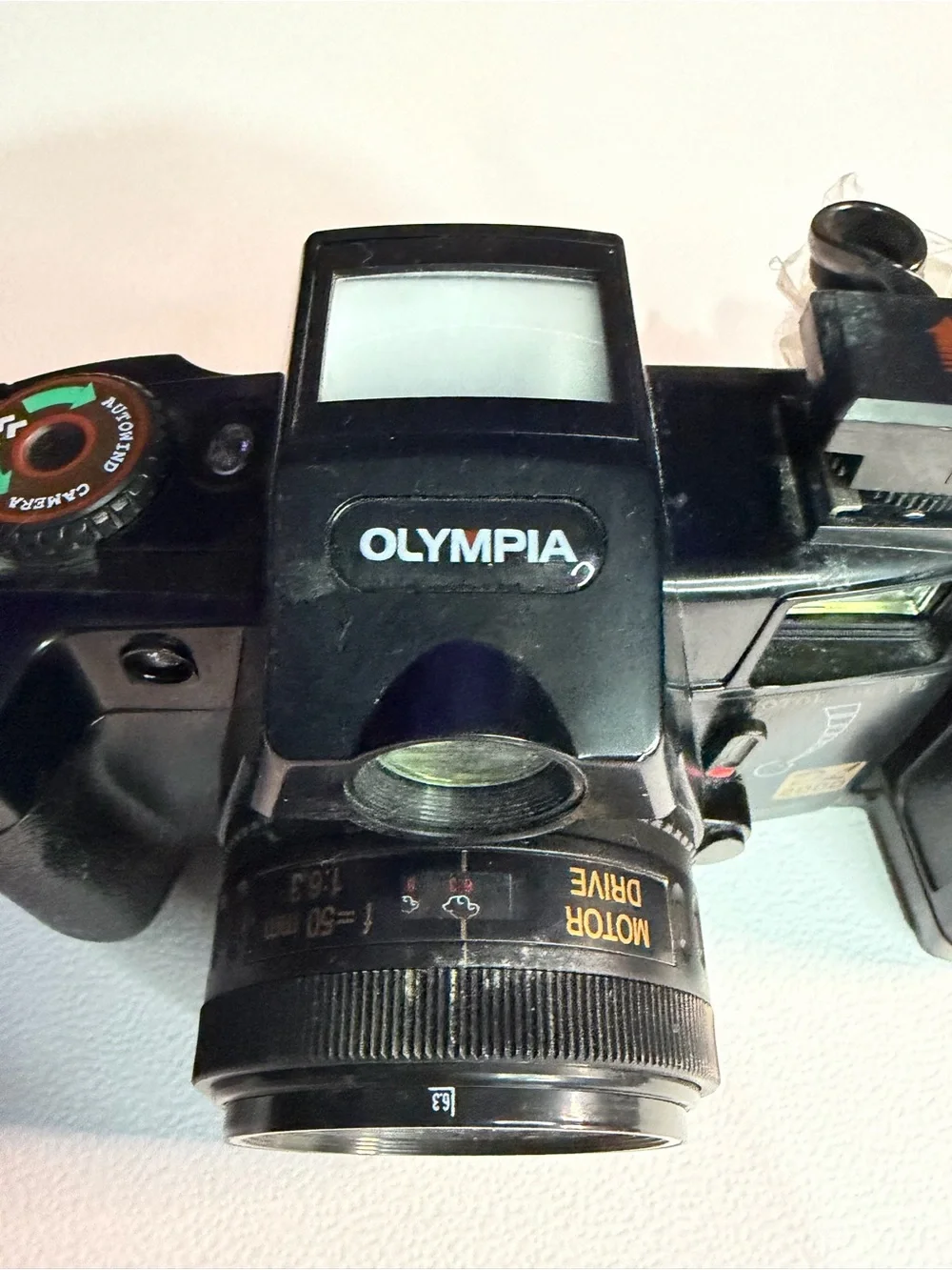 Olympus Black Film Camera with Detachable Flash Grip